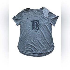 Nike Women's Texas Rangers Gray Graphic T-Shirt Sporty Athletic Baseball